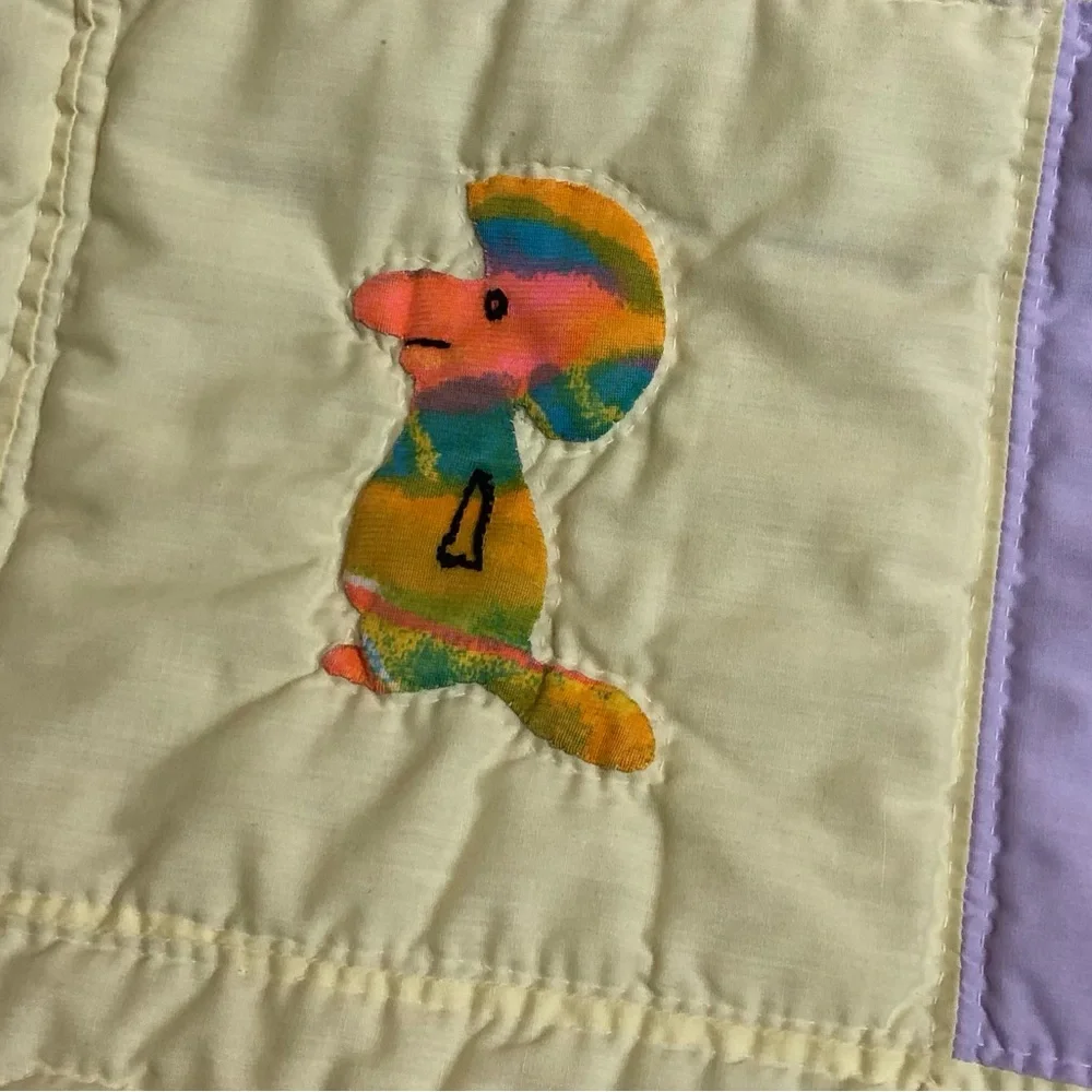 Quilted Patch Work Blanket Yellow Lilac 44inX70in